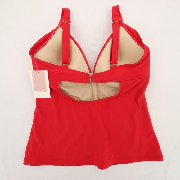 Alex Marie Tankini Swim Top Red V Neck Cutout Back Padded Bra Size Medium NWT - Picture 13 of 13